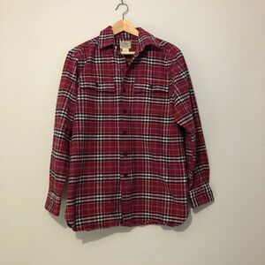 LL Bean Traditional Fit Men’s Small Button Down Flannel Plaid Shirt